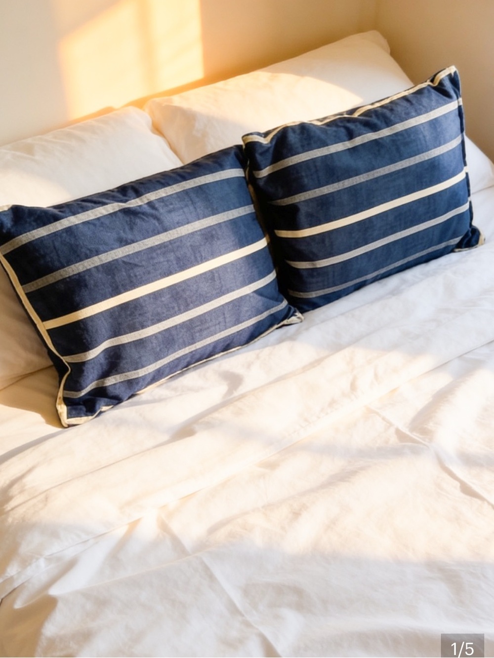 Hotel Collection Navy Cream Stripe Euro Cotton Pillow Set Martha Stewart Coastal